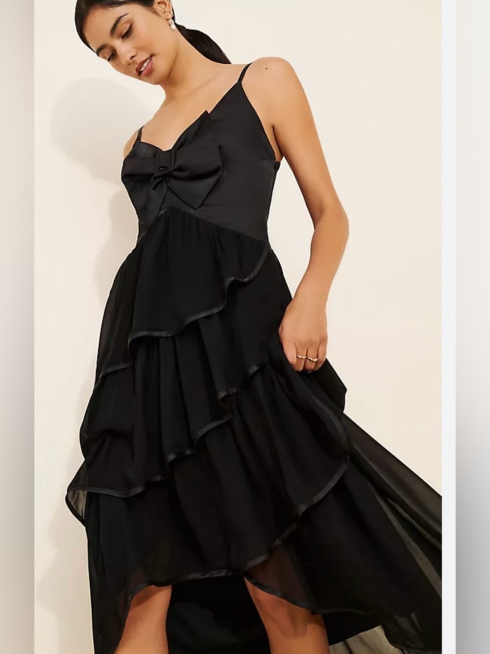 BHLDN Bow and Ruffle Dress NWT
